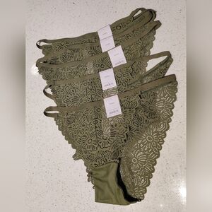 Auden Sage Green Lace Panties 5-pack Sz L NWT